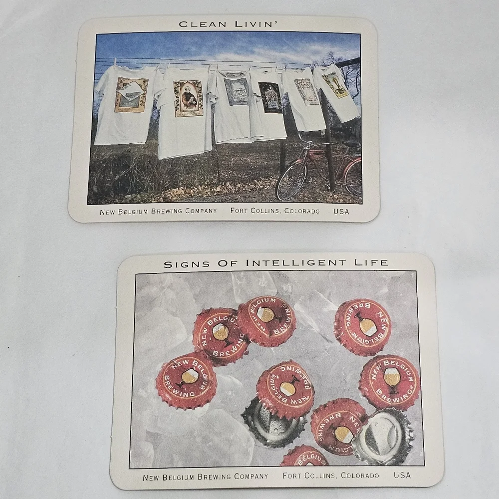 Post Coasters Set of 2 CLEAN LIVIN' & SIGNS OF INTELLIGENT LIFE